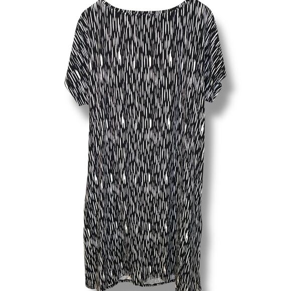 Chico's Dress Womens Size 3 (XL) Midi Monochrome Stretch Dolman Sleeve Side Tie - Picture 3 of 8